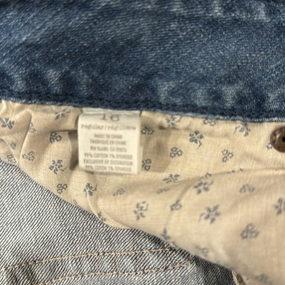 American Eagle Jeans Women Size 16 Artist Crop Faded Out Stretch Ripped Holes - Picture 3 of 7